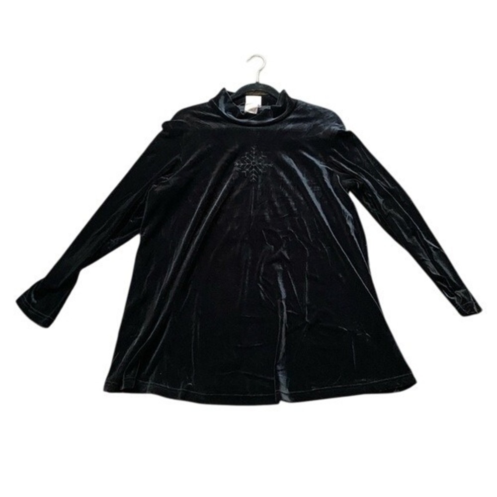 BABY‎ & ME LONG SLEEVE BLACK VELVET MATERNITY TOP/TUNIC MOCK TURTLE NECK SIZE LG
